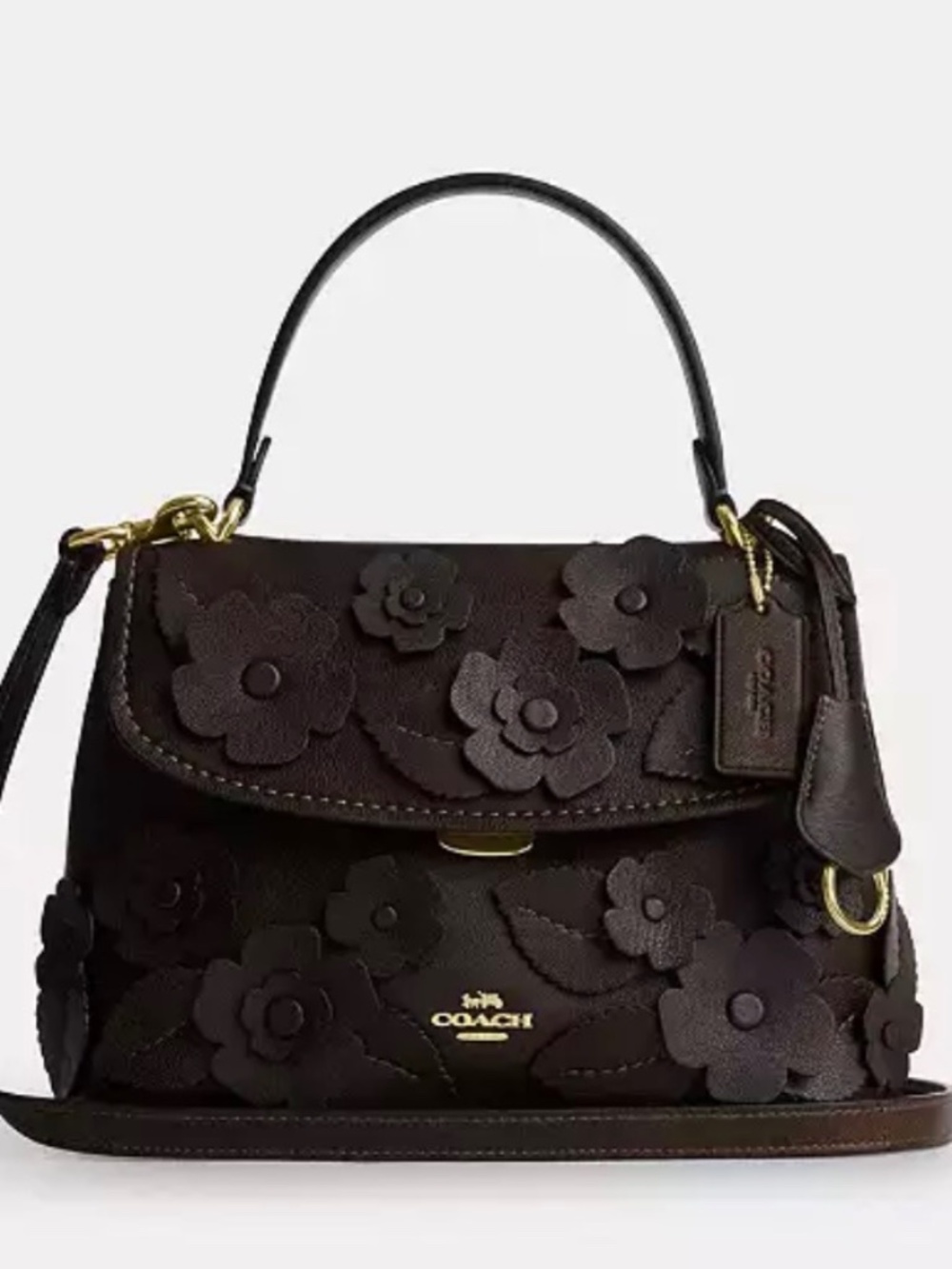Emory Top Handle Bag With Floral Applique